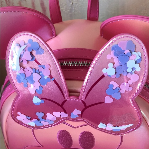 Loungegly Disney Minnie Mouse Pink Confetti  mini Backpack  Hard Tag New! - Picture 8 of 13